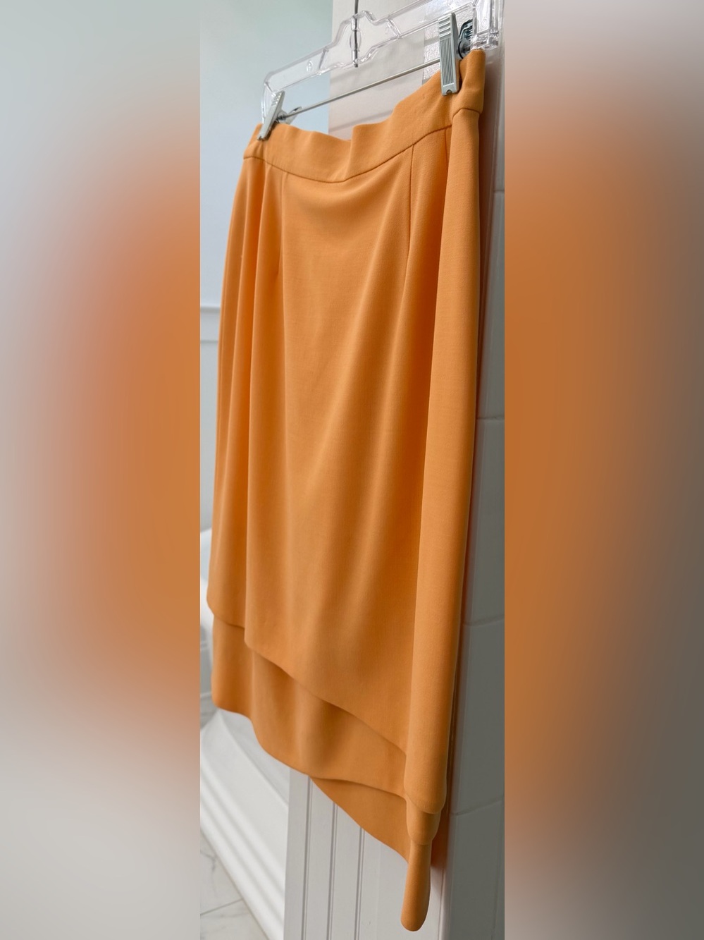 Escada Margaretha Ley Virgin Wool Skirt Suit 8 Apricot Orange Vintage Luxe - Picture 11 of 16